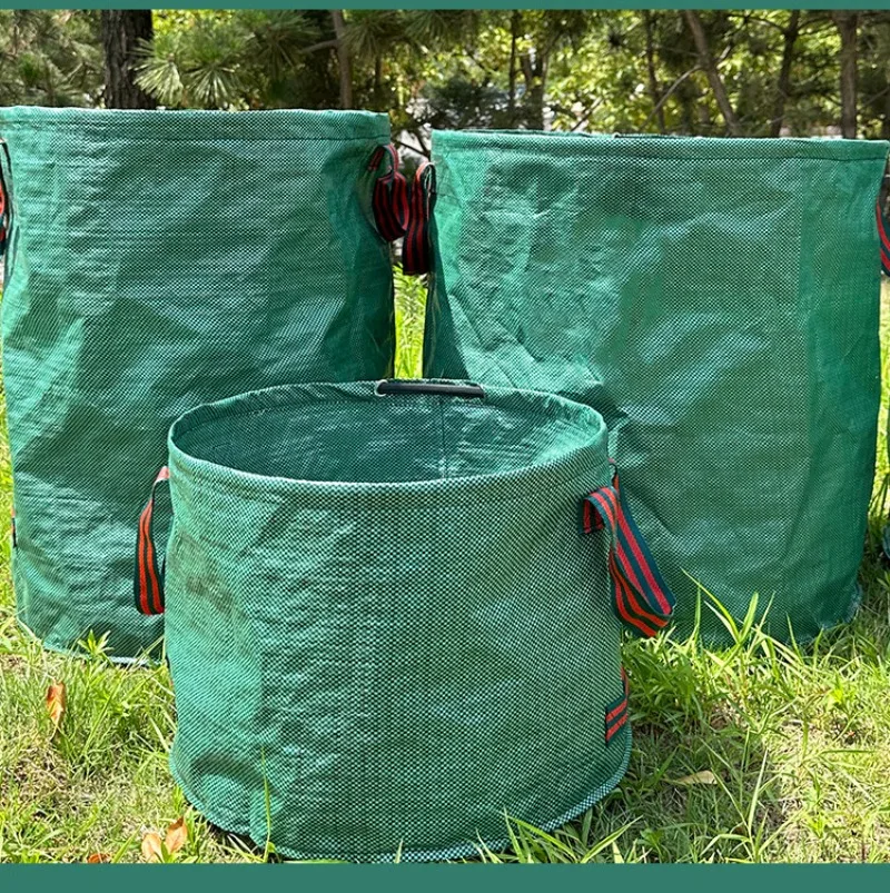 Borsa per la raccolta dei rami delle foglie da giardino all'aperto Borsa per lettiera per foglie addensata Borsa per la raccolta dei rifiuti da giardino piegata