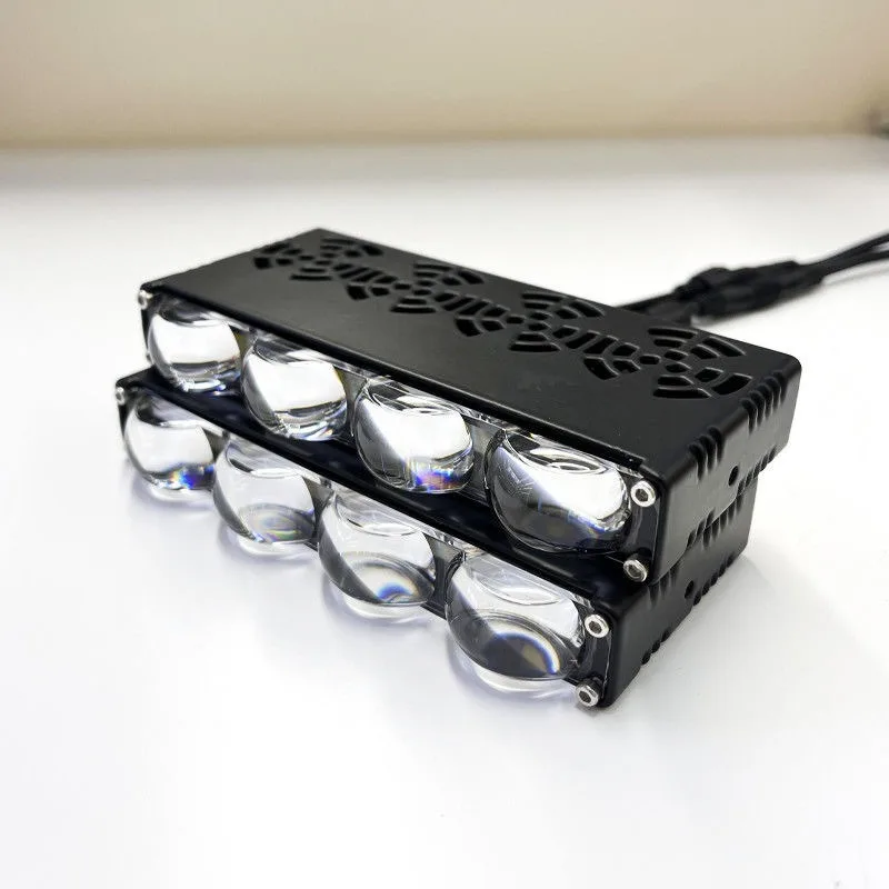 Off-road vehicle high-power LED lens grille light, automobile middle network auxiliary street spotlight, external waterproof