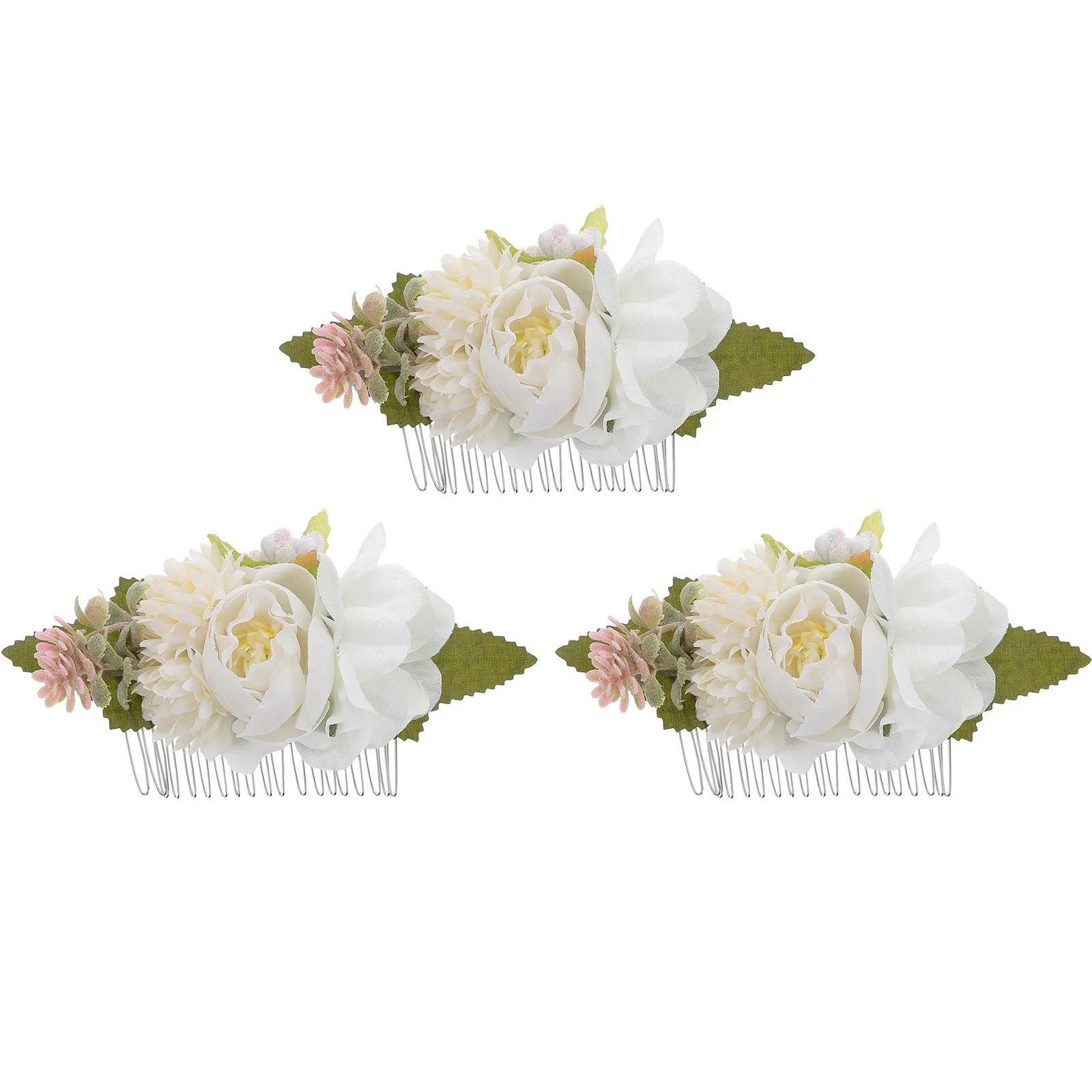 

3Pcs Flower Hair Comb Chic Elegant Hair Piece for Brides Bridesmaids Flower Wedding Festivals Photography Daily Outfits