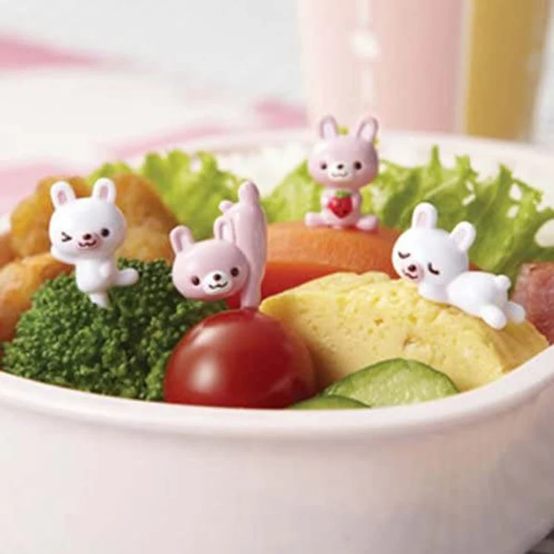 8Pcs/set Mini Kids Animal Fruit Fork Cartoon Snack Cake Dessert Food Toothpick Lunch Party Decoration Bento Box Accessories