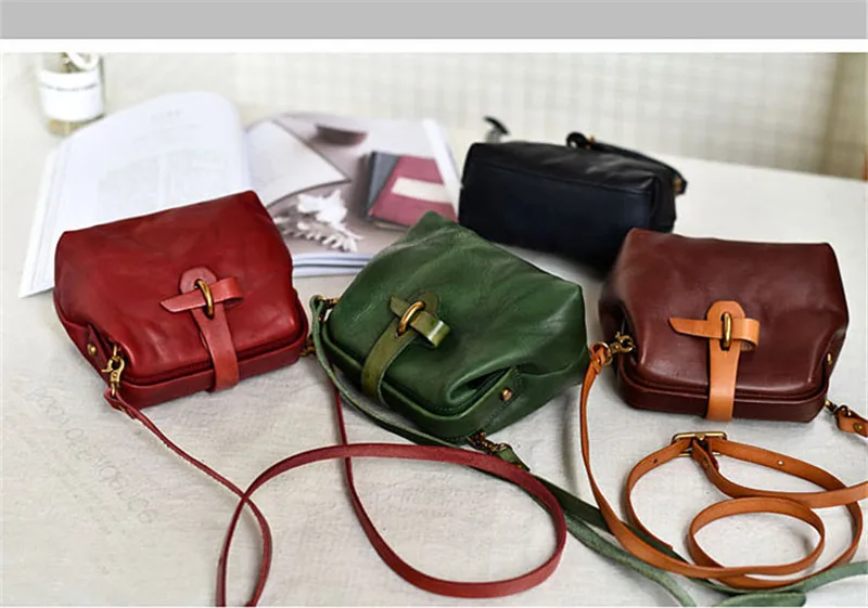 Fashion genuine leather mini ladies shoulder bag natural first layer cowhide women\'s weekend party green small crossbody bag