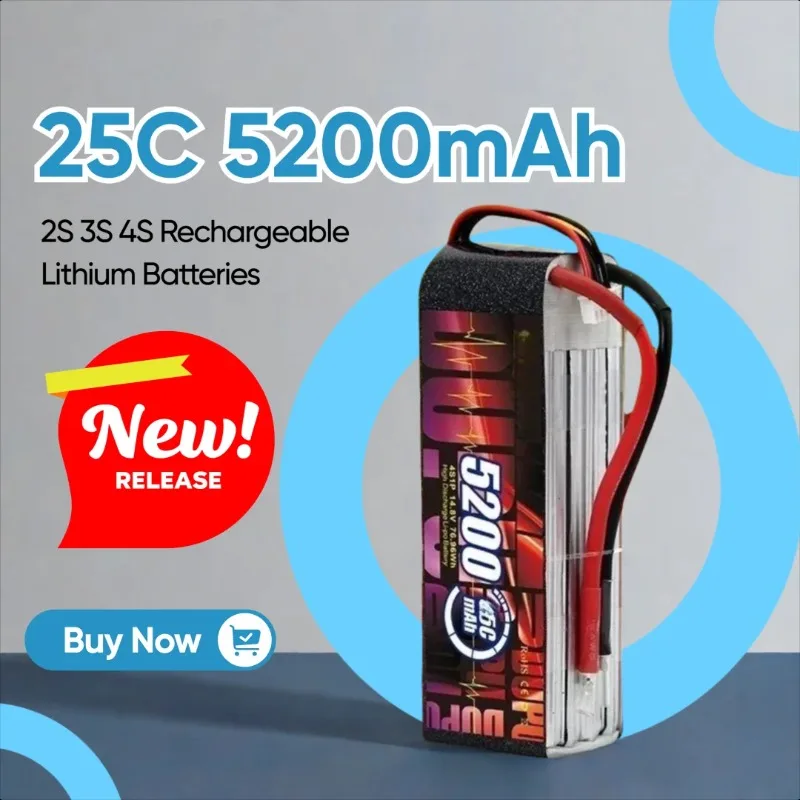 

25C 5200mAh 2S 3S 4S Rechargeable Lithium Batteries for Quadcopter Aerial Photography Fixed - Wing Model Aircraft of UAV XT60