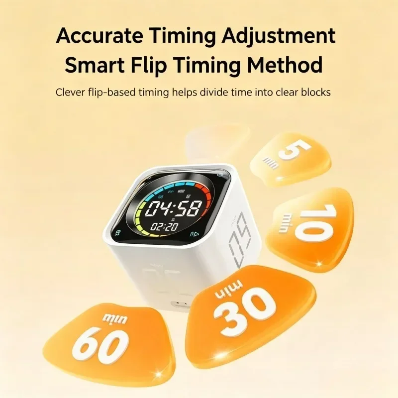 TK3 Flip Cube Timer Student Self-Discipline Time   Focus Study Timer
