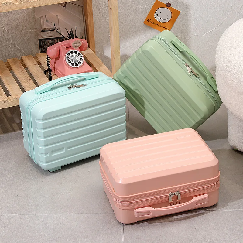 14 Inch New Design Travel Suitcase Hand Luggage Portable Storage Bag Women Makeup Box High Quality Travel Weekend Packet Bag