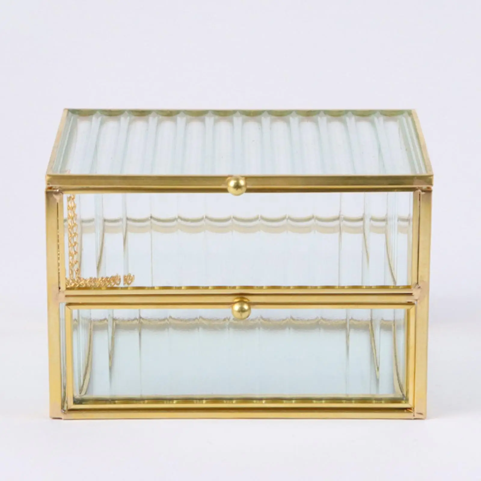 

Шкатулка для драгоценностей, 2-уровневый прозрачный декоративный контейнер для хранения коллекции, винтажный дизайн для офиса, серьги на память, браслет, столешница