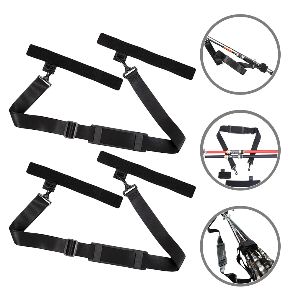 

2pcs Fishing Carry Strap Holder Belt Adjustable Shoulder Sling Travel Tackle Portable Multi-Functional Rod Carrier Durable