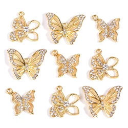 10Pcs Lovely Gilded Butterfly Charms Pendants for Women's Butterfly Necklace Bracelet Jewelry Making DIY Earrings Accessories
