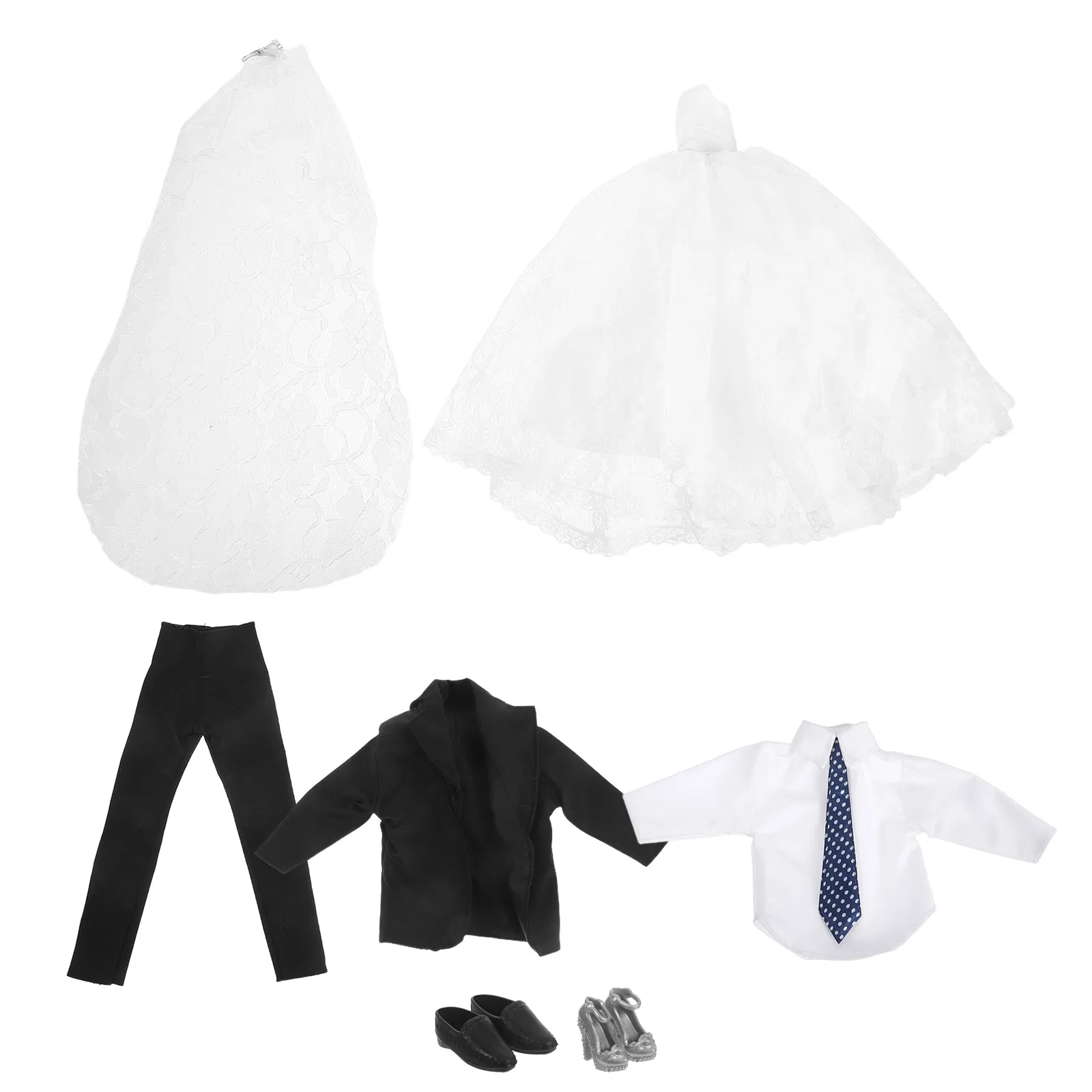 

Dress up Clothing Accessories Bride Groom Outfit Clothes for Ball Party Prom Gown Birthday Favor Occasions