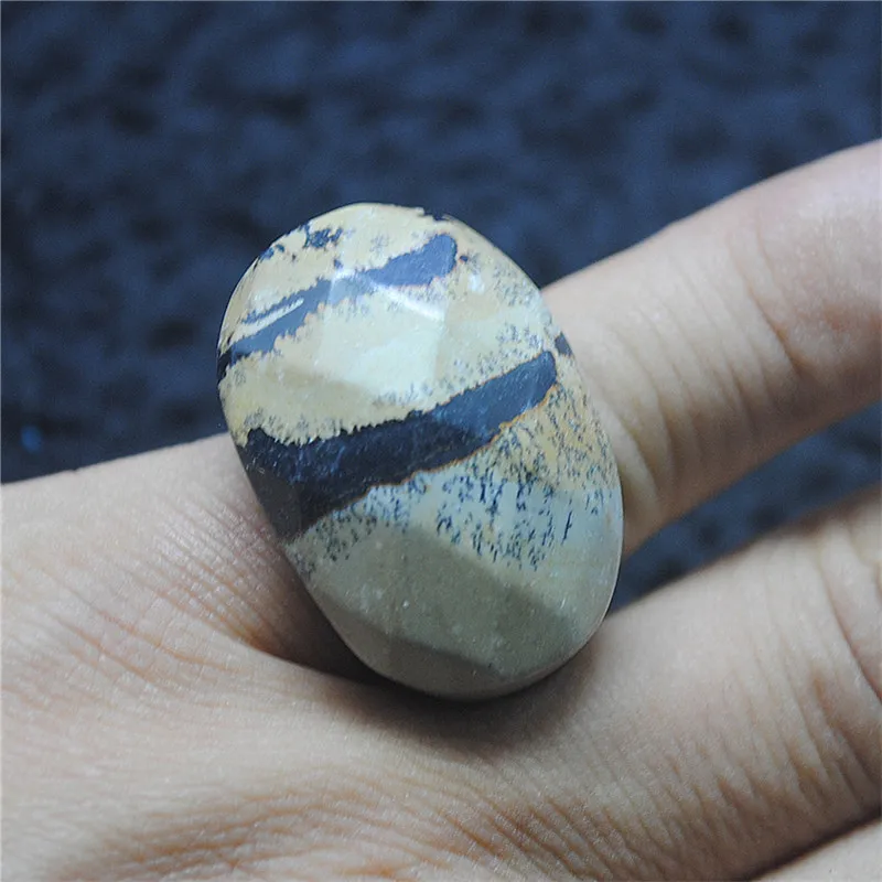 1PC Hot New Fashion Mens Rings Natural Grass And Flower Jasper Stone Materials Hole Diameter Size 17MM 20MM FOR PARTY WEARING