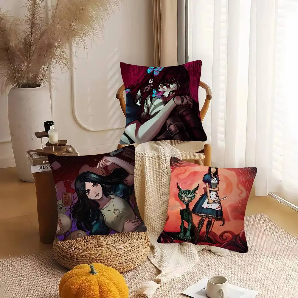 Game Alice Madness Returns Cute Cartoon Two-dimensional Pillowcase Bedroom Sofa Cushion Cover Nap Pillow Cover