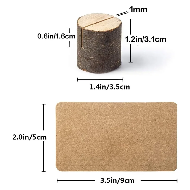 

Highly Recommended-12Pcs Mini Premium Wood Place Card Holders And 24Pcs Kraft Table Place Cards, Rustic Mini Table Number Holder