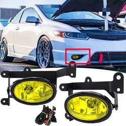 2pcs Car Front Bumper Fog Light For Honda Civic Coupe 2006 2007 2008 Fog Lamps Daytimes light With Wiring