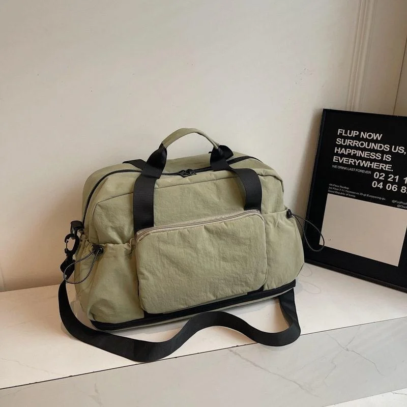 large-capacity-expandable-travel-bag-handheld-yoga-women's-lightweight-dry-wet-separation-short-trip-folding-carry-on-bag