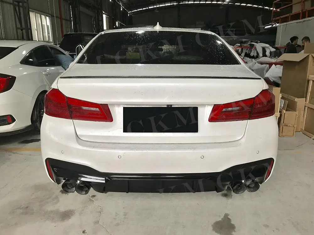 

CKMUUER Carbon Fiber Rear Trunk Spoiler Body Kits for BMW 5 Series G30 G38 F90 Sedan 2017 2018 M Style Boot Trim Sticker Wings