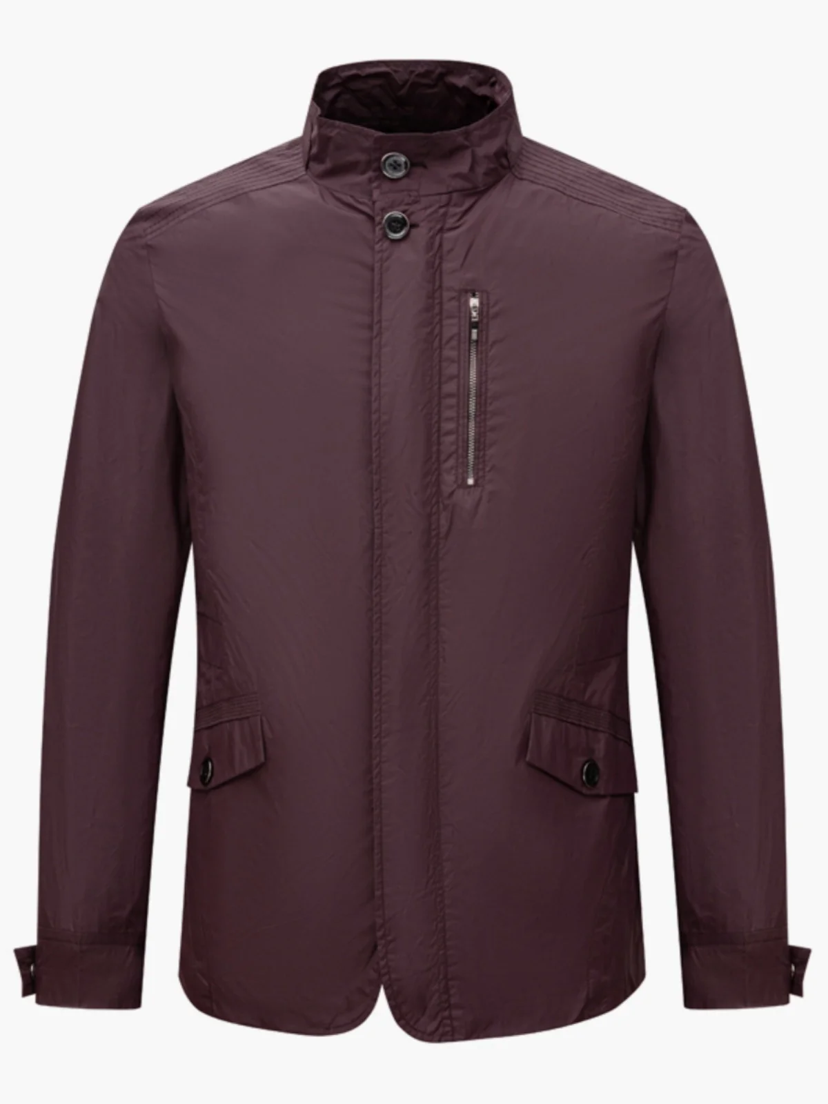 

Men's Comfortable Spring Autumn Jaet DN32 Straight Button Stand Collar Casual Outerwear Red Faion Urban Sle Long Sve