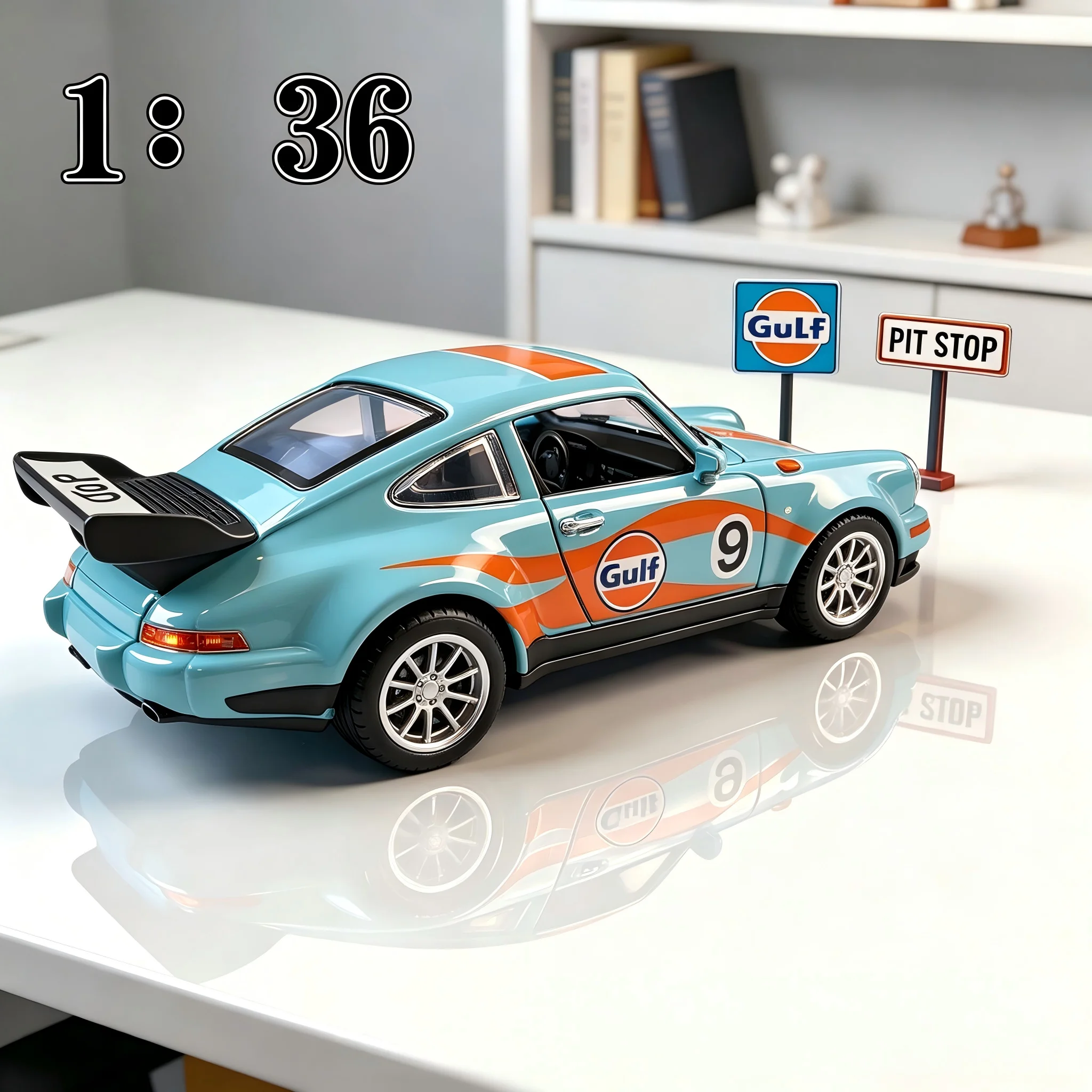 `1:36 Metal Super Sports Sedan Pull-Back Openable Doors, Alloy Diecast Scale Model for Automobile Enthusiast Display` - view 5