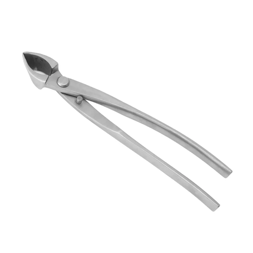 Durable Silver Concave Branch Cutter Stainless Steel Round Edge Bonsai Cutter Bevel Design Ergonomic Handle Concave Cutter