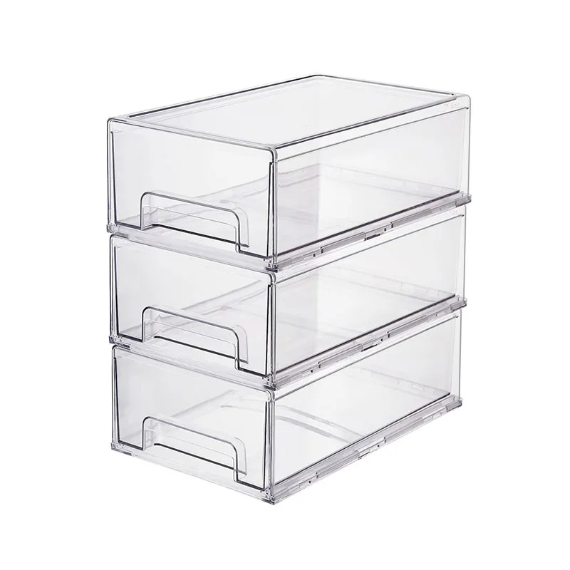 

High Capacity Makeup Organizer Cosmetic Storage Box Acrylic Fridge Classification Pantry Cabinet with Drawers Organizer