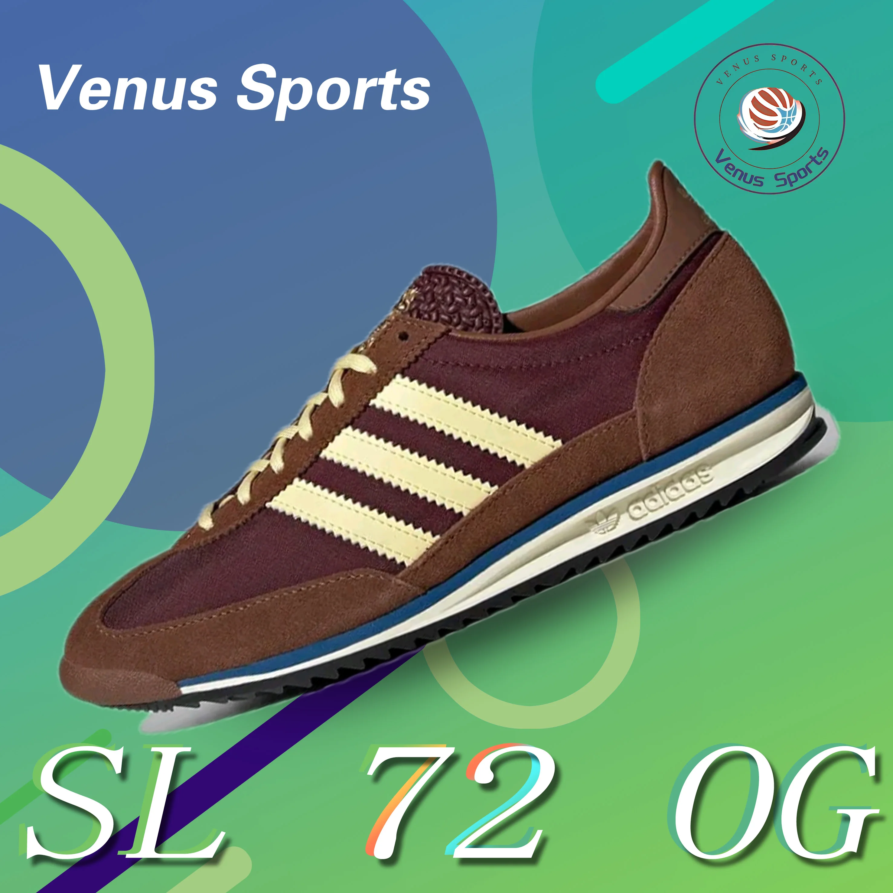 adidas originals SL 72 OG Brown Low Top Casual Shoes Comfortable and versatile non-slip wear-resistant