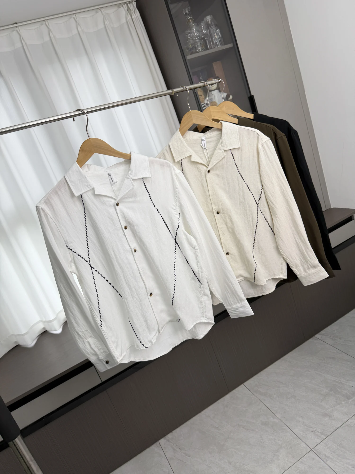 Retro Hong Kong Style Men's Long Sleeve Linen Blend Casual Shirt Comfortable Breathable Urban Fashion Autumn Commute Shirt