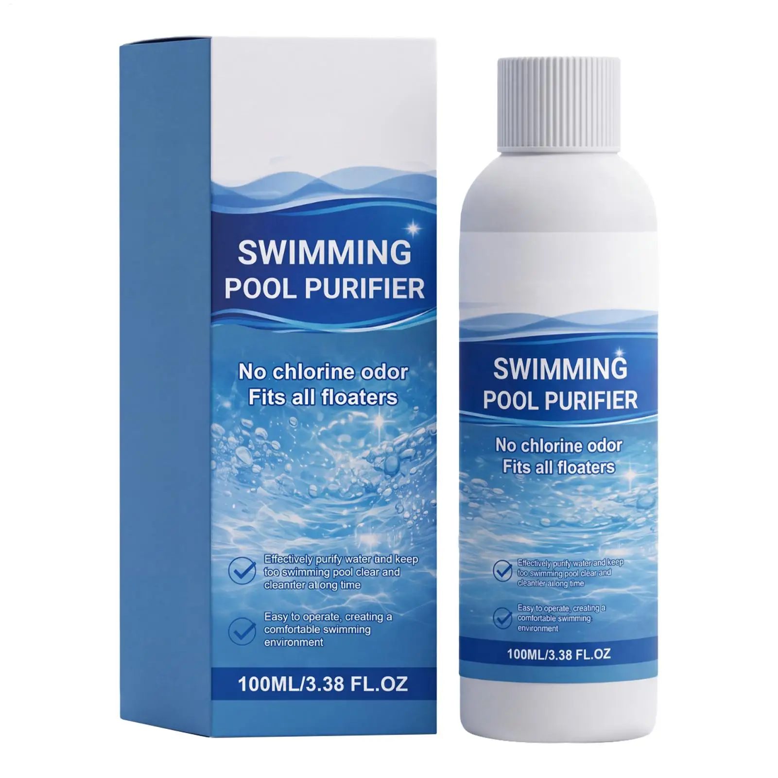 Pool-Klärer 100ml Schnelle Wasserreinigung Behandlungsmittel Entferner für Einbau-Spa Teich Whirlpool Brunnen Hotel Außen- und Innenbereich Reinigungsflüssigkeit