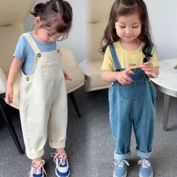 Unisex Toddlers Jumpsuit Children's Clothing Kids Overalls Summer Girls Outfits Child Jean Pants Baby Boy Solid Denim Overalls