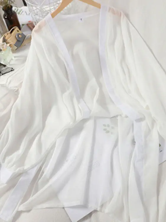 Csa de protección solar larga sin mangas para mujer, estilo coreano, cómoda, hoada, sencilla, de color puro, ropa de abr...