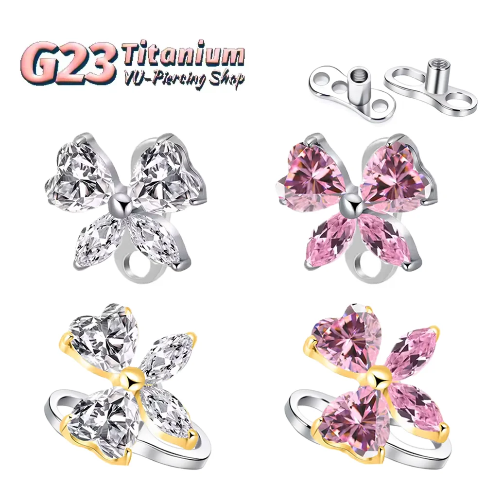 

ASTM F136 Titanium Alloy High-Quality Fashion Zirconia Bow Necklace Anchor Point Implant Hidden Micro-Piercing Jewelry