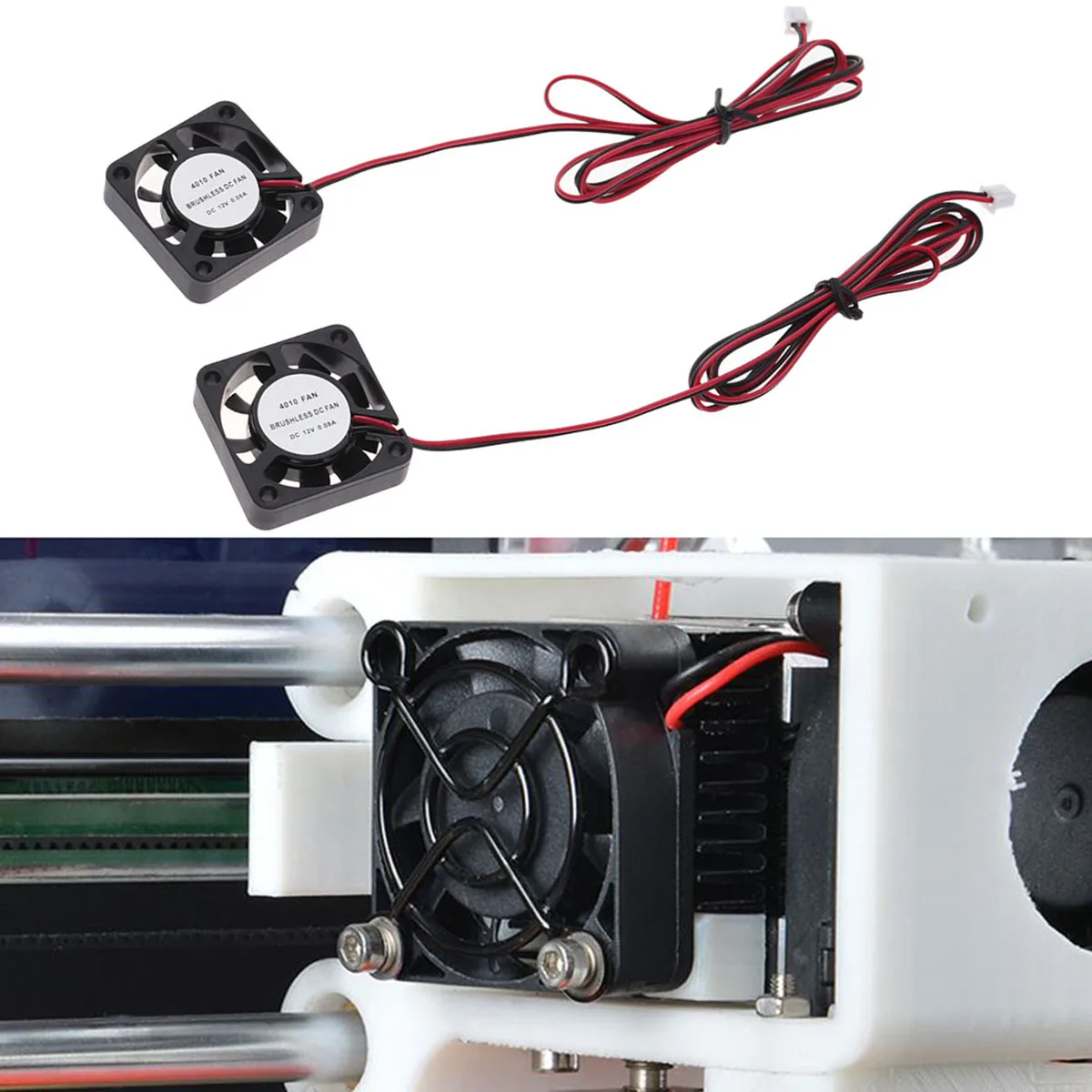 4 قطعة 4010 تيار مستمر 12 فولت مروحة تبريد بدون فرش حياة طويلة انخفاض استهلاك الطاقة التبريد الأمثل للطابعة ثلاثية الأبعاد الطارد الساخن #6