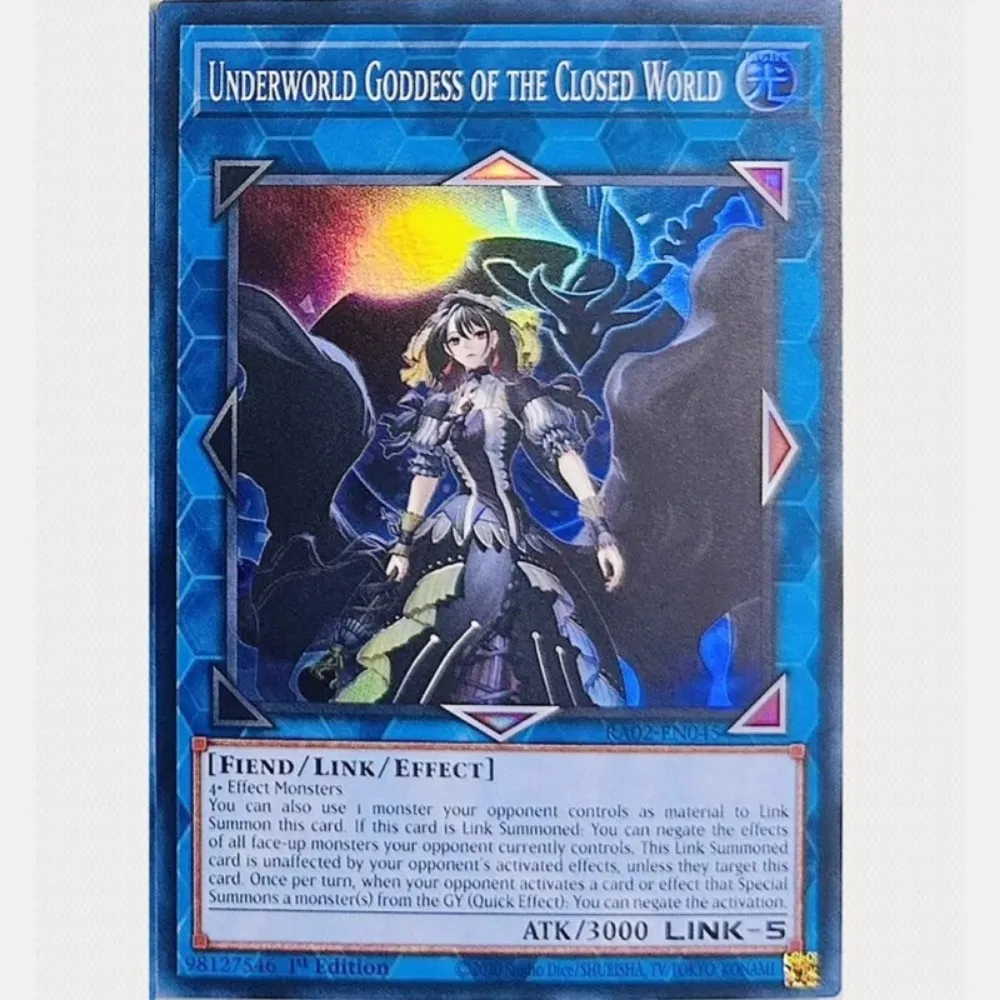 Yu-Gi-Oh, en anglais, DIY! Underworld Goddess of The Closed World UR Sac à dos, Carte de collection de jeux périphériques Anime, Cadeau de vacances, 999