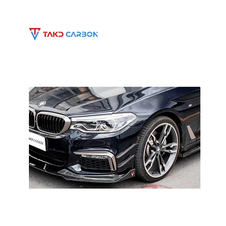 TAKD Carbon  Dry Carbon Fiber Front Bumper Canards universal rear spoilers For BMW 5 Series 530i 540i G30,G38