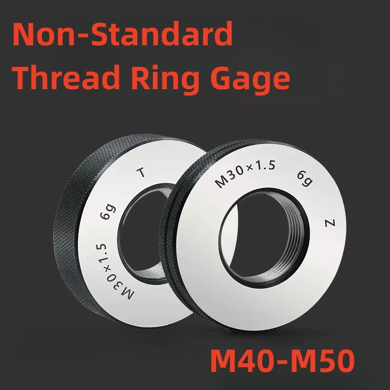 1SET(1*GO+1*NOGO) M40-M50 Non-Standard Metric Fine Tooth Thread Ring Gauge 6g Measure Tool M40M41M42M43M44 X1.5 0.5 1.25 0.75 2