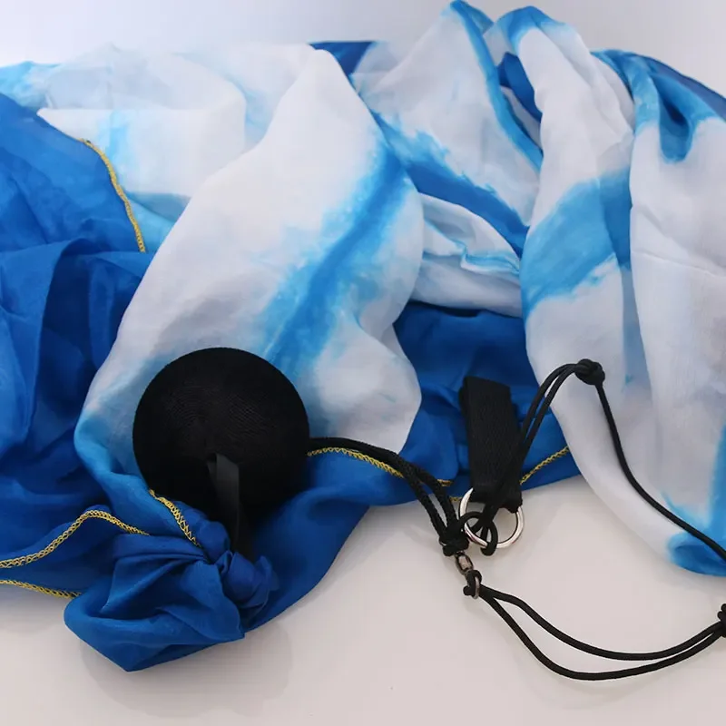 100% Real Silk Veil POI Streamer Thrown Balls Belly Dancer Stage Performance Props Bellydance Accessory Customizable Costume