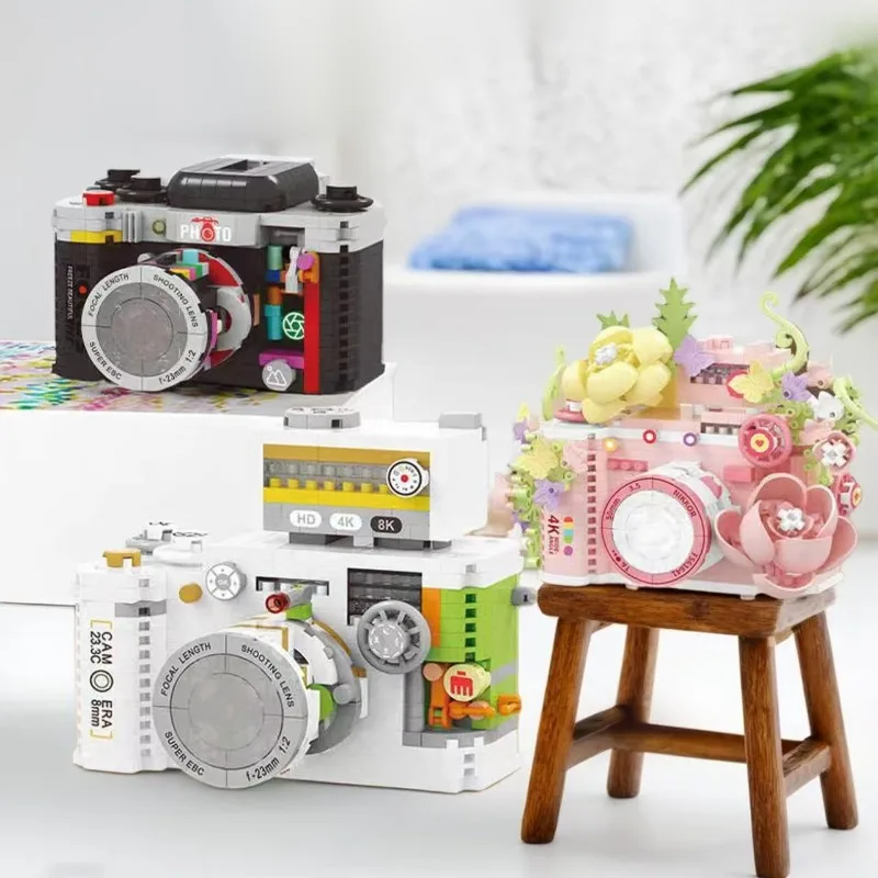 

Vintage Camera Assembly Building Blocks, Desktop Decoration Collection Model