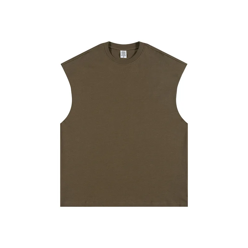 2025 Spring/Summer Trendy Urban Denim Sleeveless T-shirt for Ins Streetwear Loose Fit Sports T-shirt