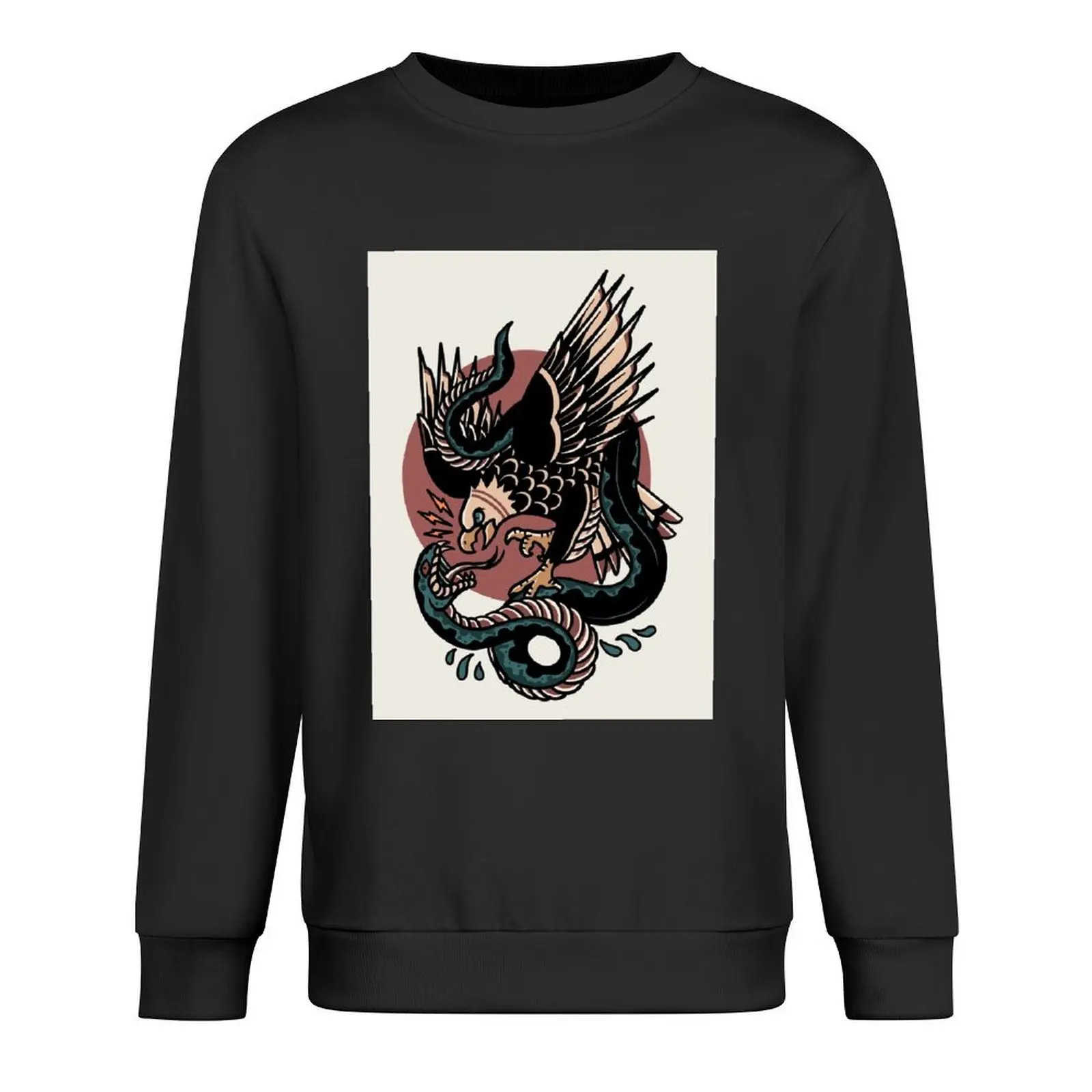 

Eagle Versus Snake Traditional Tattoo Pullover fashion men mens clothes men's sweat-shirt set sweatshirts for men