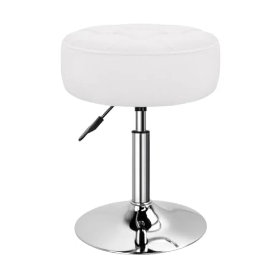 

Velvet Round Makeup Stool with Thick Cushion Height Adjustable Swivel Vanity Chair Non-Slip Base for Vanity Spa Salon Dressing