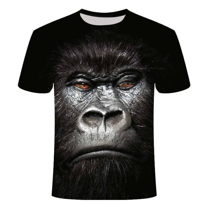 Mens T-Shirts For Men Clothing Oversized Funny Tee Shirt Gorilla Graphic 3D Printed Summer Casual Short Sleeve Loose Tops Tees