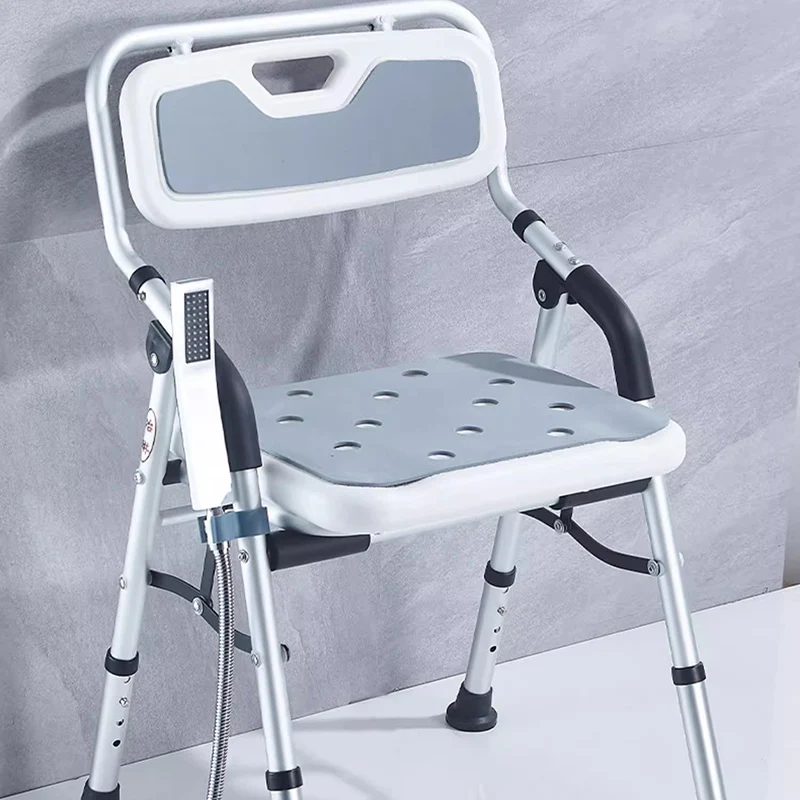 

Foldable Shower Bathroom Chair Vanity Telescopic Small Tourist Stool Designer Space Saving Disabled Silla Plegable Furniture