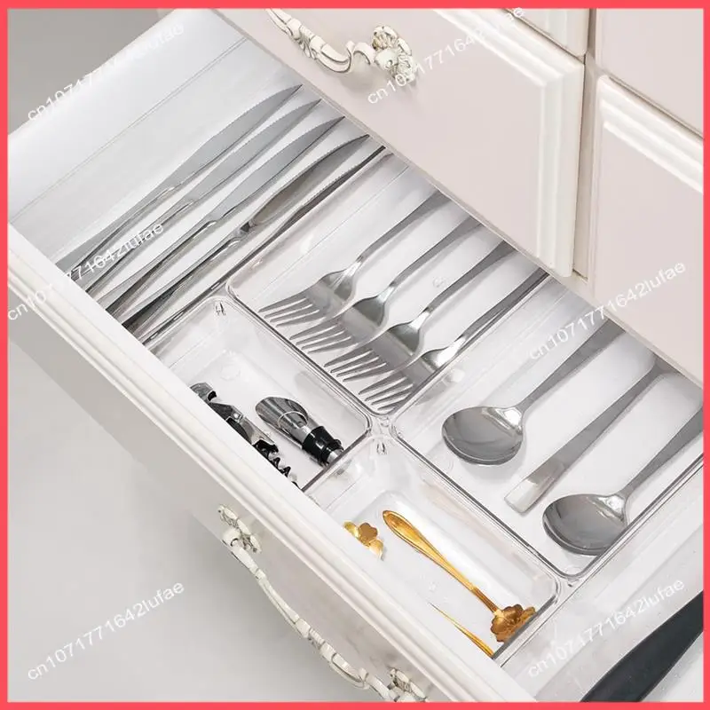 

B52C 4 Piece Premium Acrylic Drawer Organizer Trays Crack-Resistant Crack-Resistant Transparent PS Multi-Use Trays