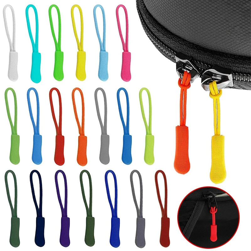 

10pcs Zipper Puller End Fit Rope Tag Replacement Clip Broken Buckle Fixer Zip Cord Bag Suitcase Backpack Tent Zipper Head