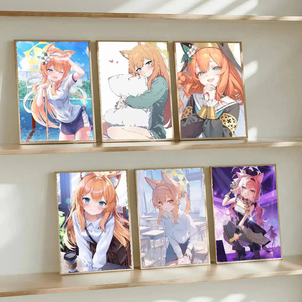 Iochi Mari Anime B-blue Archive Art Sticky Wall Waterproof Home Living Room Bedroom Bar Aesthetic Decoration