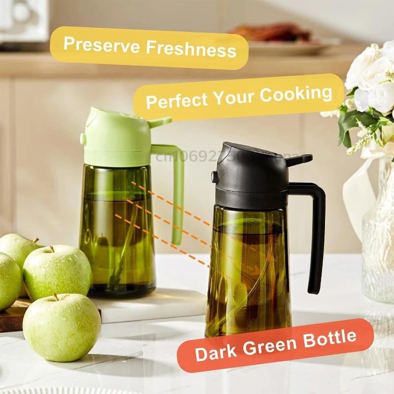Ölsprüher 2-in-1 Sprühölspenderflasche, auslaufsichere Olivenöl-Sprühflasche für Heißluftfritteuse, Salat und Braten