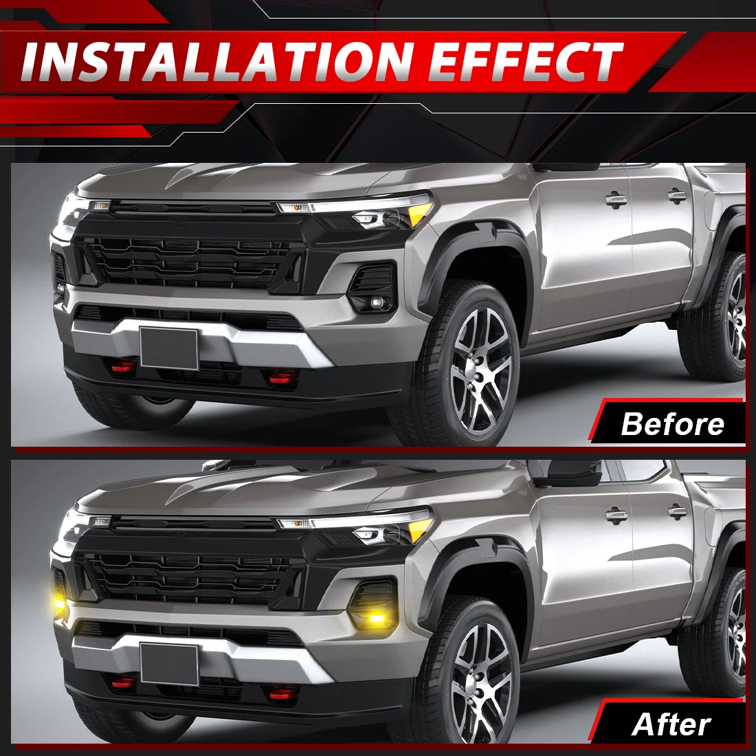 

Светодиодные противотуманные фары для Chevrolet Colorado 2023-2024, LED DRL, передние бамперные противотуманки, фары для вождения, автомобильные аксессуары, 12В