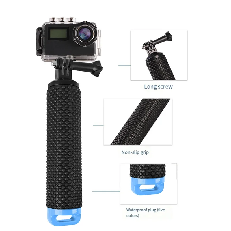 ด้ามจับลอยน้ํากันน้ําสําหรับกล้อง Gopro Hero 12/11/10/9 Insta360 DJI Osmo พร้อมอะแดปเตอร์ 1/4 นิ้ว