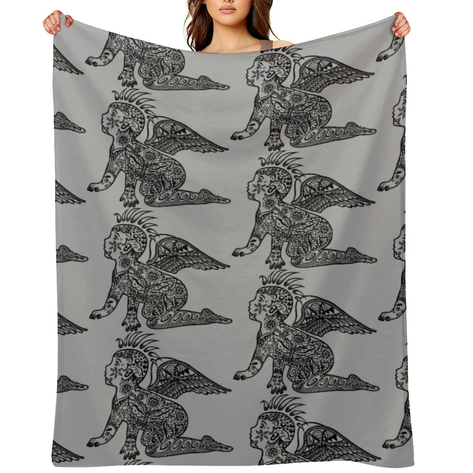 Punk Angel Throw Blanket For Baby Soft Big Decorative Sofa Luxury St funny gift Bed Blankets