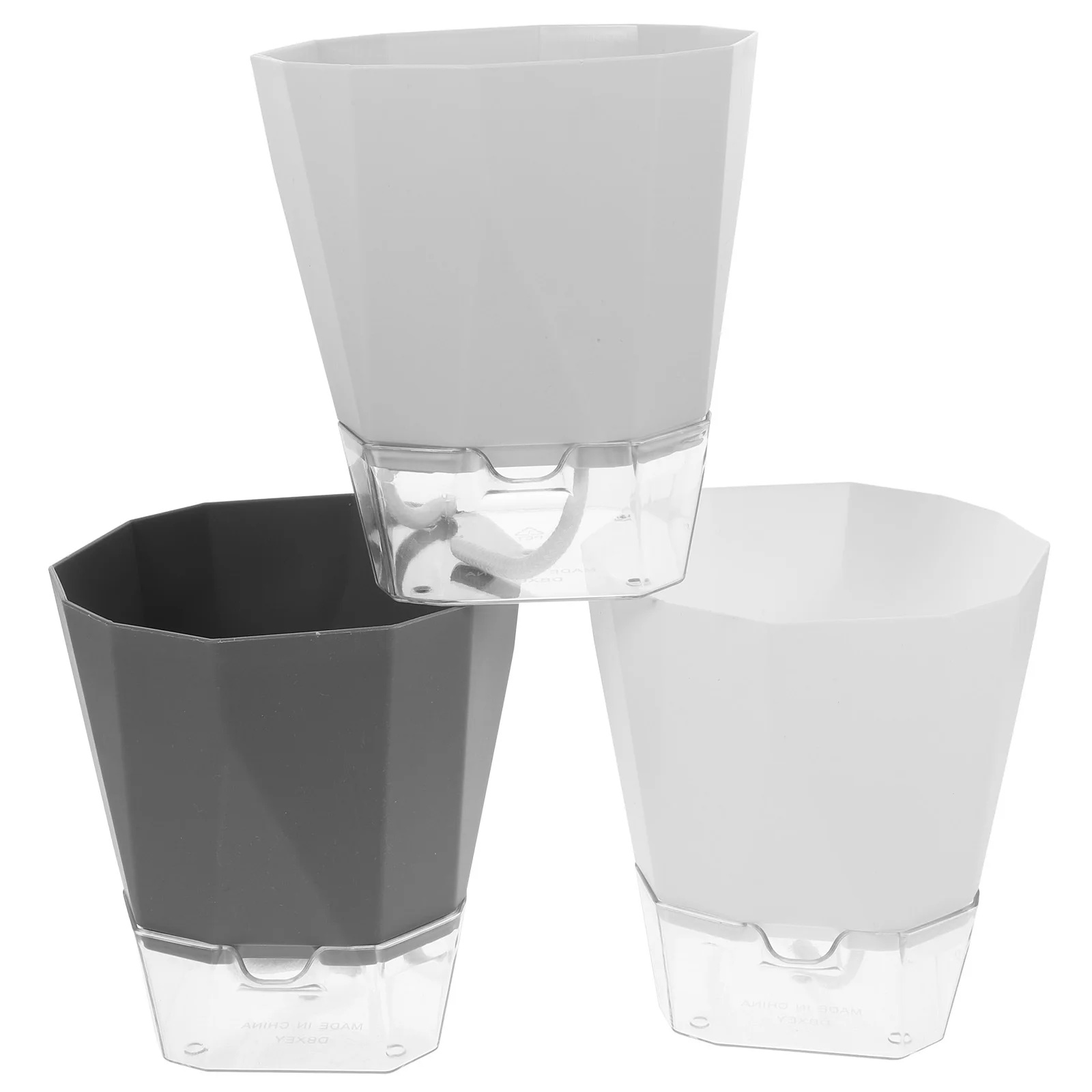 

3 set Self Watering Flower Pot Double Layer Automatic Water Absorbing Planter For Indoor Outdoor Plants Plastic Bonsai Succulent