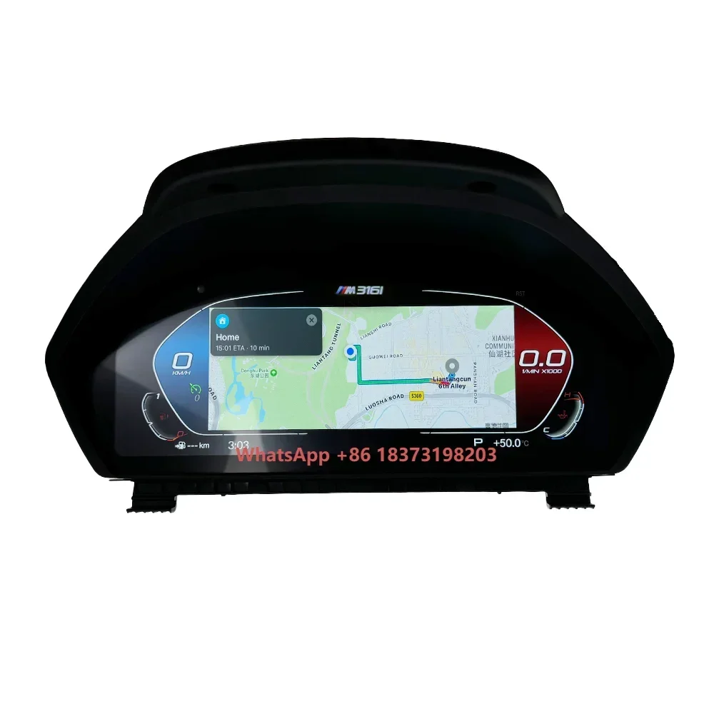 Flip-down Digital Cluster LCD Speedometer Odometer Screen Virtual Cockpit GPS Carplay 12.3inch 1920x720 Resolution Cars
