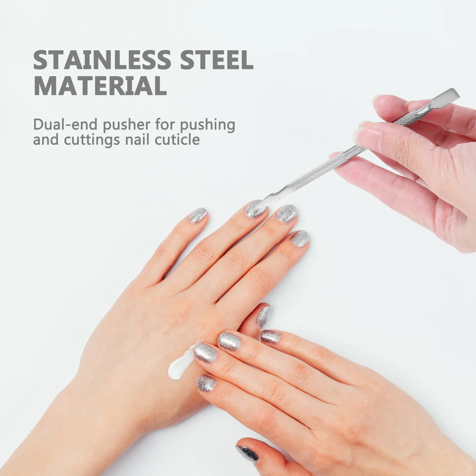 

Stainless Steel Nail Cuticle Spoon Pusher Double-End Manicure Pedicure Nail Art Tool 10cm Cuticle Spoon Pusher
