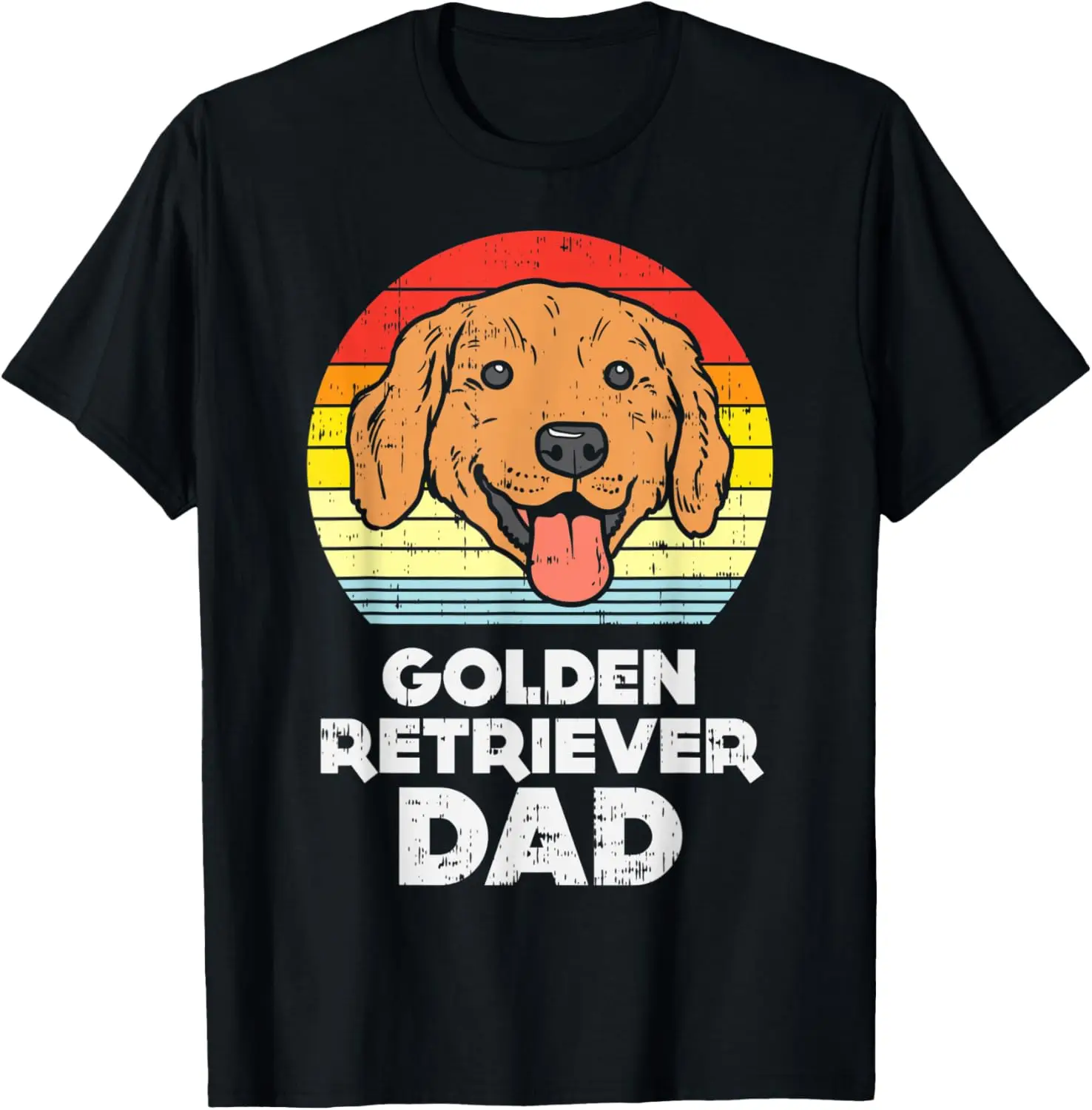 Mens Golden Retriever Dad Sunset Retro Dog Owner Lover Men Gift T-Shirt